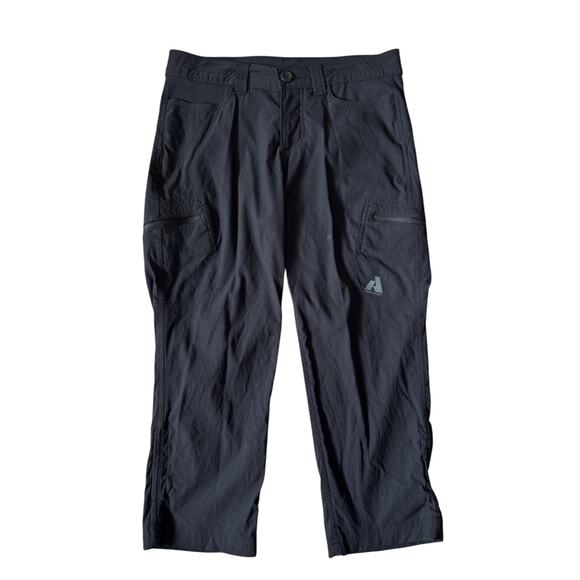 Eddie Bauer First Ascent Womens Guide Cropped Pants Capris Black Hiking Gorpcore - Picture 1 of 7